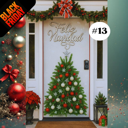 🎄Forros Navideños Úsalos Para Puertas y Mesas🎅