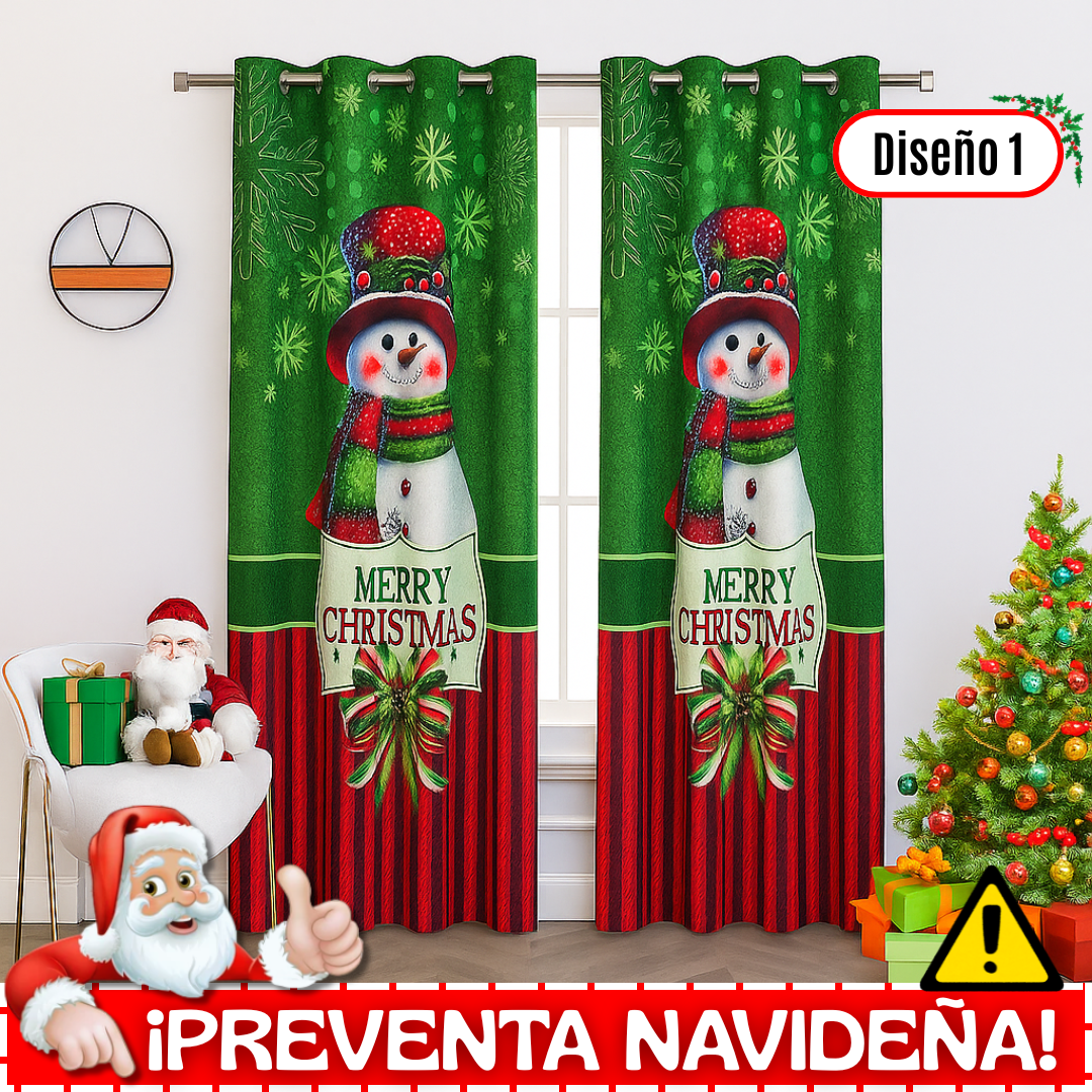 Cortinas Navideñas Premium ✨ -  Llena tu hogar de magia🎄