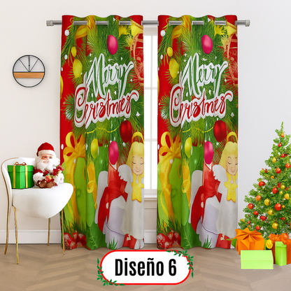Cortinas Navideñas Premium ✨ -  Llena tu hogar de magia🎄